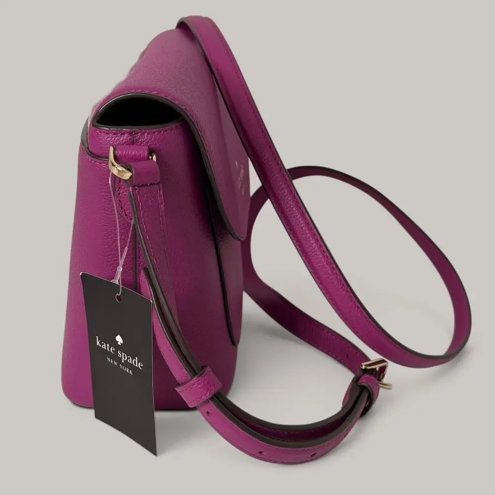 Kate Spade Elsie Crossbody Bag Baja Rose Pink Pebbled Leather Flap Close NWT